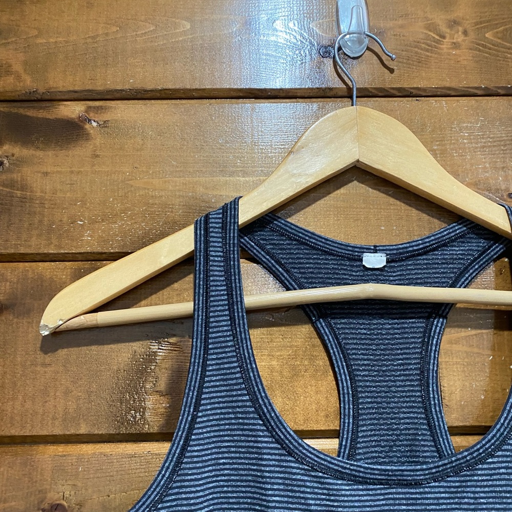 Lululemon Grey Striped Swiftly Tech Racerback - image 2